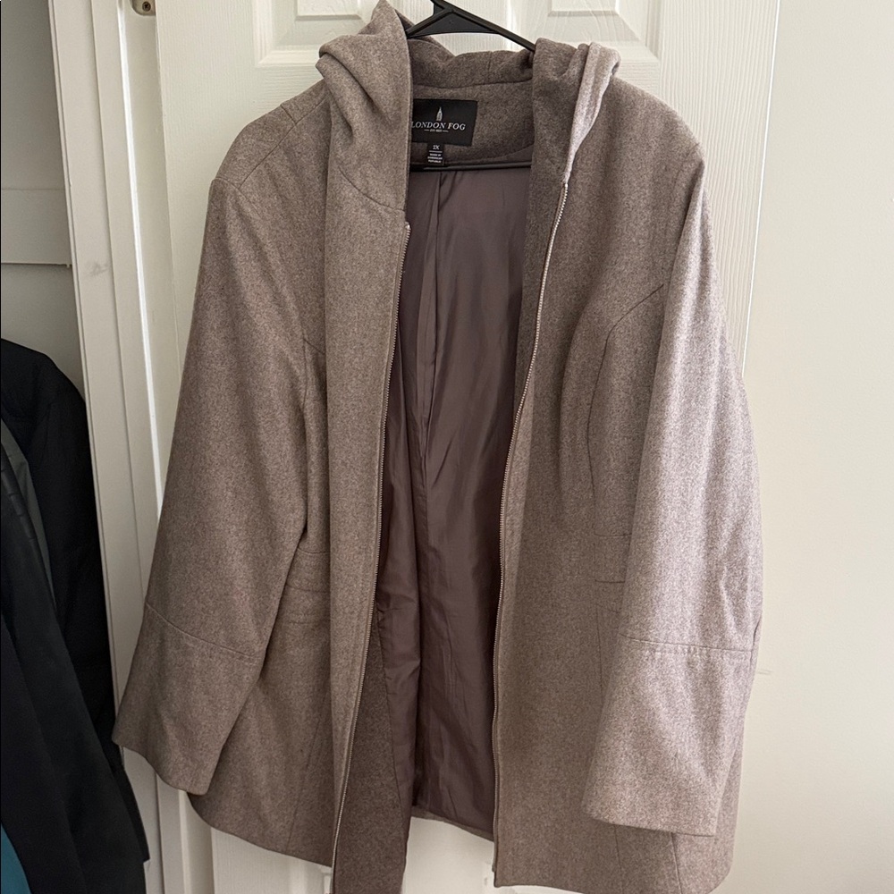 London Fog Grey Hooded Jacket